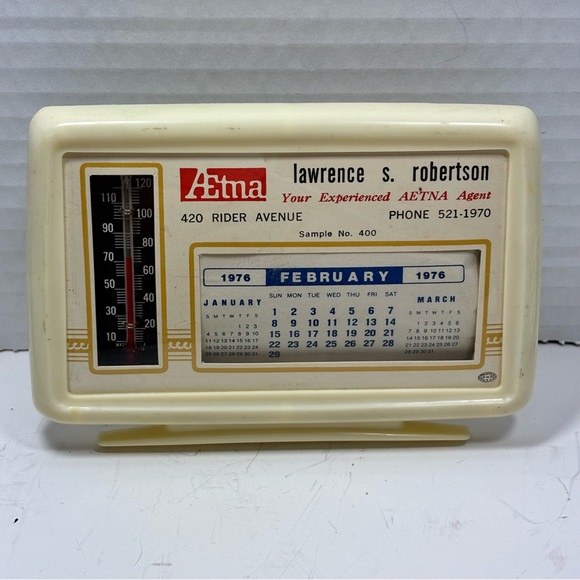 Vintage 1970s Advertisement Desktop Calendar and thermometer - Picture 2 of 8